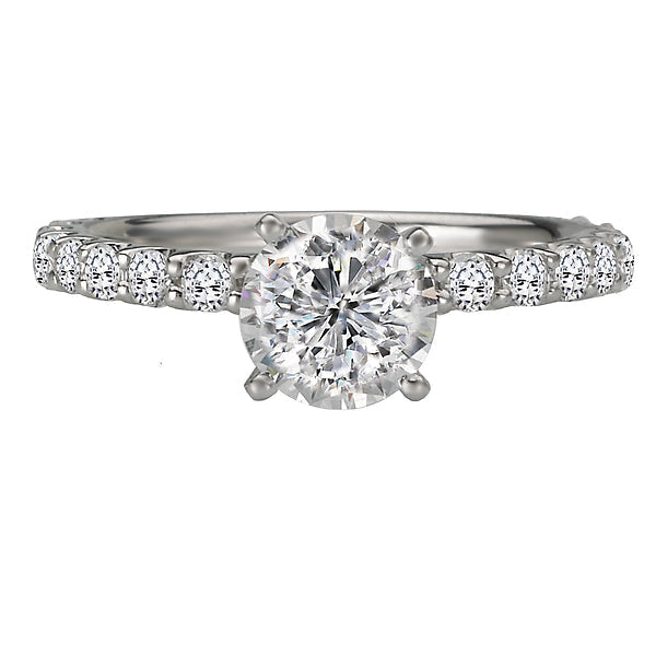 Round Peg Head Semi-Mount Diamond Ring