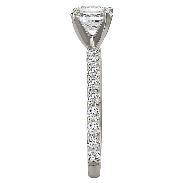 Round Peg Head Semi-Mount Diamond Ring