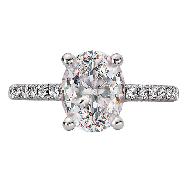 Oval Peg Head Semi-Mount Diamond Ring