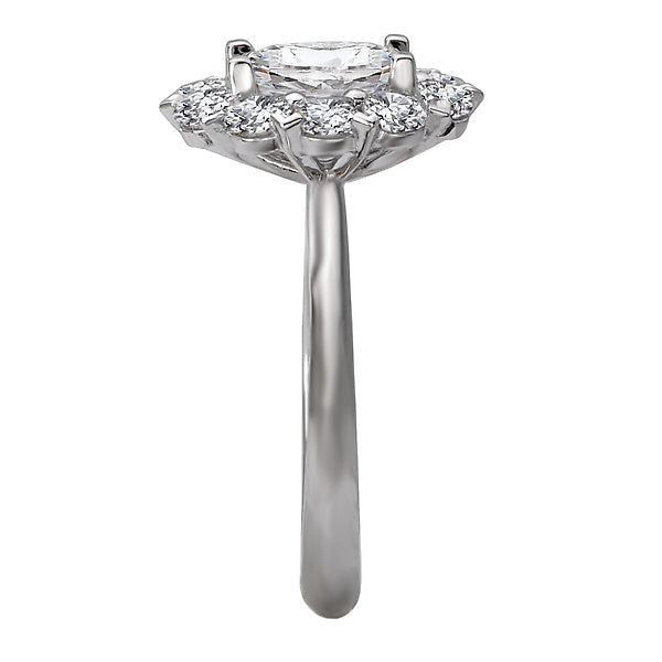 Oval Halo Semi-Mount Diamond Ring