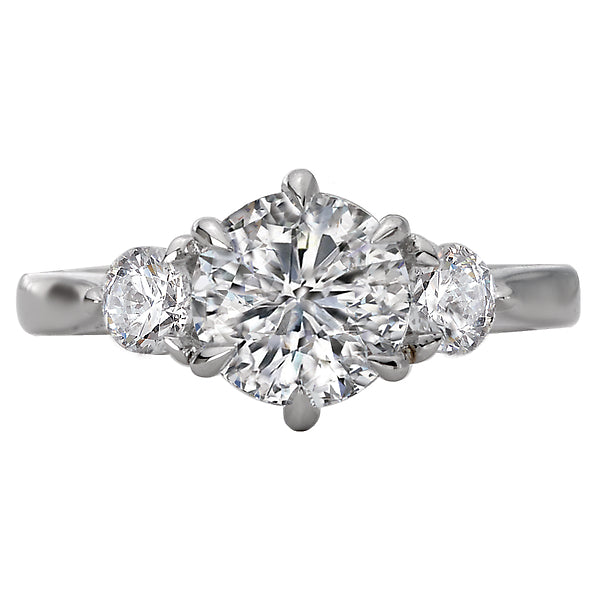 Round 3 Stone Semi-Mount Diamond Ring