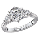 Round 3 Stone Semi-Mount Diamond Ring