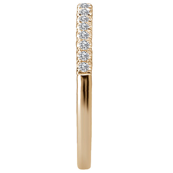 Round Diamond Straight Front Wedding Band