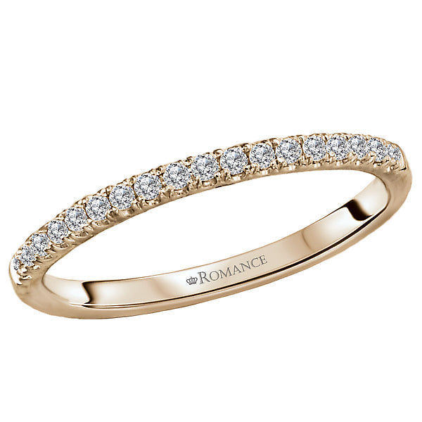 Round Diamond Straight Front Wedding Band