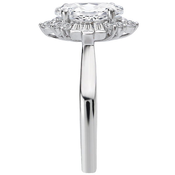 Marquise Halo Semi-Mount Diamond Ring