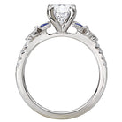 Round Sapphire and Diamond Semi-Mount Engagement Ring