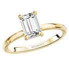 Emerald Diamond Hidden Halo Engagement Ring