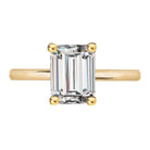 Emerald Diamond Hidden Halo Engagement Ring