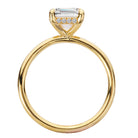 Emerald Diamond Hidden Halo Engagement Ring