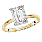 Emerald Diamond Hidden Halo Two-Tone Engagement Ring