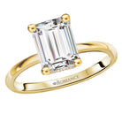 Emerald Diamond Hidden Halo Engagement Ring