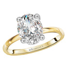 Oval Diamond Hidden Halo Two-Tone Engagement Ring
