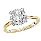 Round Diamond Hidden Halo Two-Tone Engagement Ring