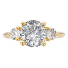 Round 3-Stone Semi-Mount Diamond Engagement Ring