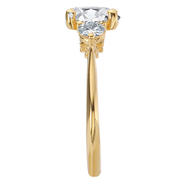 Round 3-Stone Semi-Mount Diamond Engagement Ring