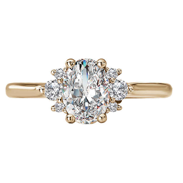 Oval Semi-Mount Diamond Engagement Ring