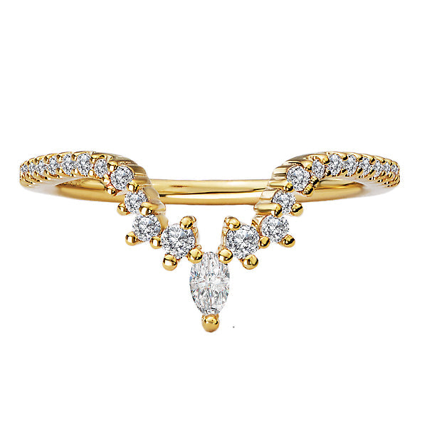 Pear 14kt Yellow Gold Diamond Wedding Band