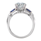 Round Diamond and Sapphire Semi-Mount Engagement Ring