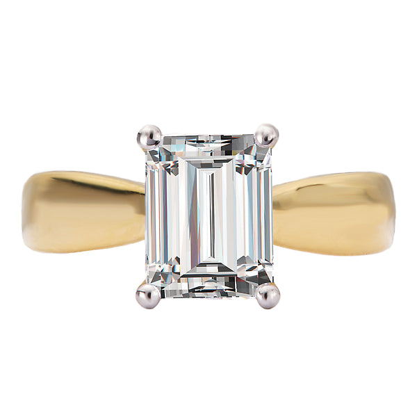 Emerald Diamond Semi-Mount Hidden Halo Engagement Ring