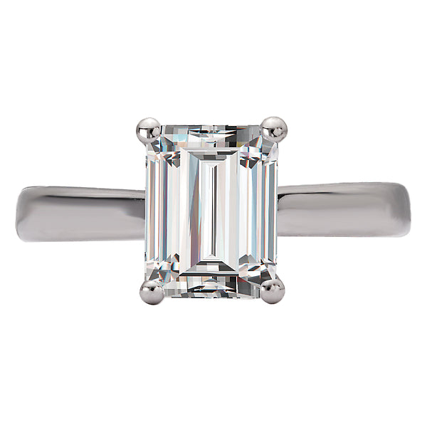 Emerald Hidden Halo Semi-Mount Diamond Engagement Ring