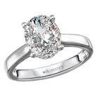 Oval Hidden Halo Semi-Mount Diamond Engagement Ring