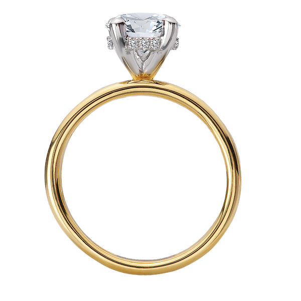 Oval Diamond Semi-Mount Hidden Halo Engagement Ring