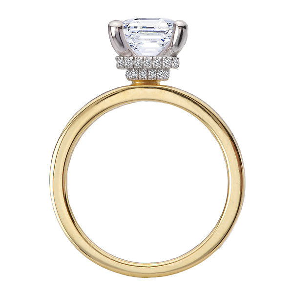 Round Diamond Semi-Mount Hidden Halo Engagement Ring