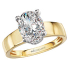 Oval Diamond Semi-Mount Hidden Halo Engagement Ring
