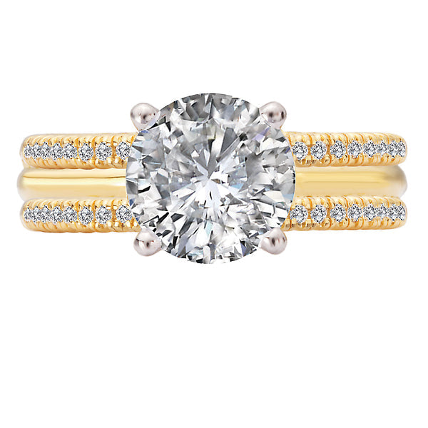Round Split Shank Semi-Mount Diamond Engagement Ring