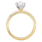 Round Wide Band Semi-Mount Diamond Engagement Ring