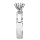 Round Wide Band Semi-Mount Diamond Engagement Ring