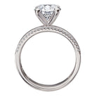 Round Wide Band Semi-Mount Diamond Engagement Ring