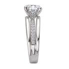 Round Three Row Band Semi-Mount Diamond Engagement Ring