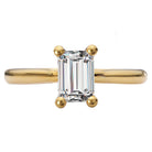 Emerald Hidden Halo Semi-Mount Diamond Engagement Ring