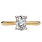 Oval Hidden Halo Semi-Mount Diamond Engagement Ring