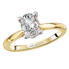 Oval Hidden Halo Semi-Mount Diamond Engagement Ring