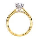 Round Hidden Halo Semi-Mount Diamond Engagement Ring