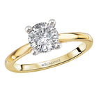 Round Hidden Halo Semi-Mount Diamond Engagement Ring