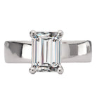 Emerald Bold Band Semi-Mount Diamond Engagement Ring