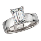 Emerald Bold Band Semi-Mount Diamond Engagement Ring