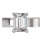 Emerald Bold Band Semi-Mount Diamond Engagement Ring