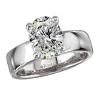 Round Bold Band Semi-Mount Diamond Engagement Ring