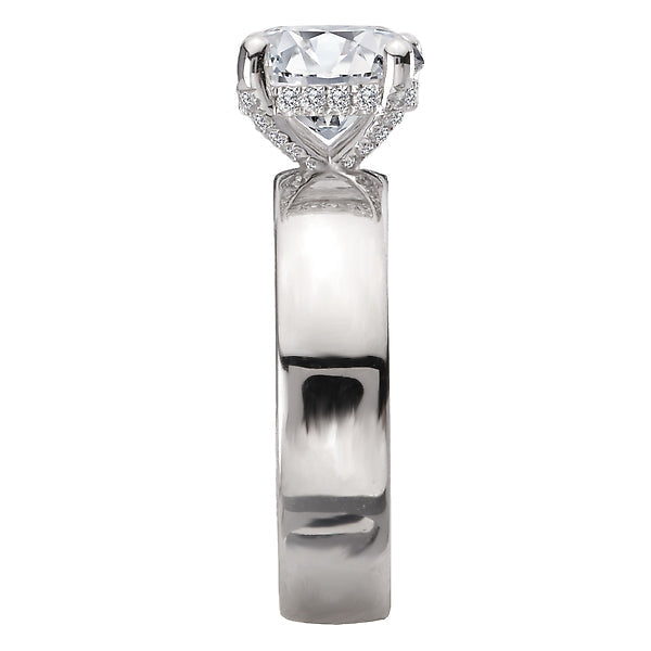 Round Bold Band Semi-Mount Diamond Engagement Ring