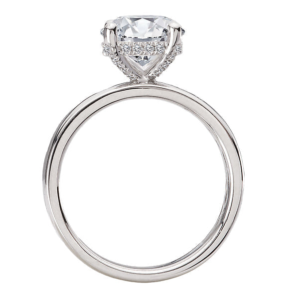 Round Bold Band Semi-Mount Diamond Engagement Ring