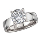Round Bold Band Semi-Mount Diamond Engagement Ring