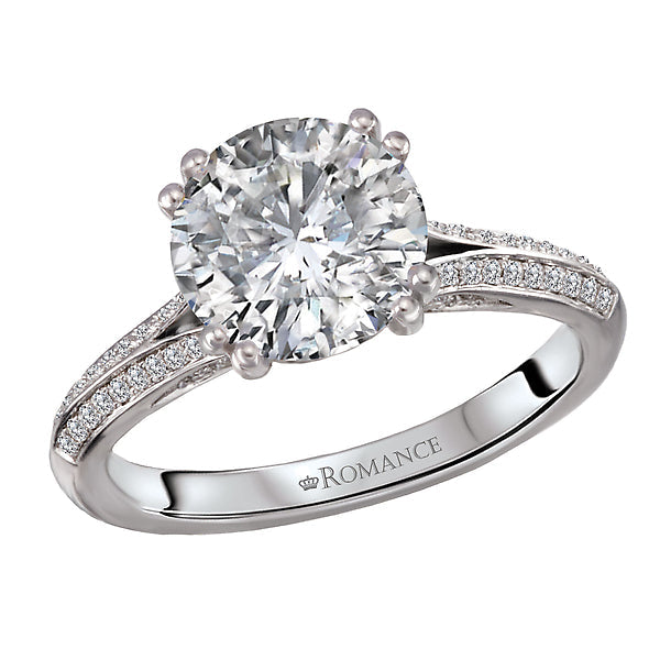 Round Split Shank Semi-Mount Diamond Engagement Ring
