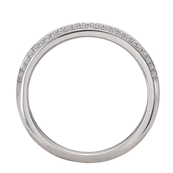 Round Straight Two Row Diamond Wedding Band