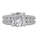 Round Split Row Semi-Mount Engagement Ring