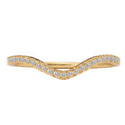 Round Curved Front Diamond Wedding Band