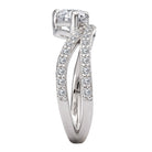 Pear Semi-Mount Diamond Wave Band Engagement Ring